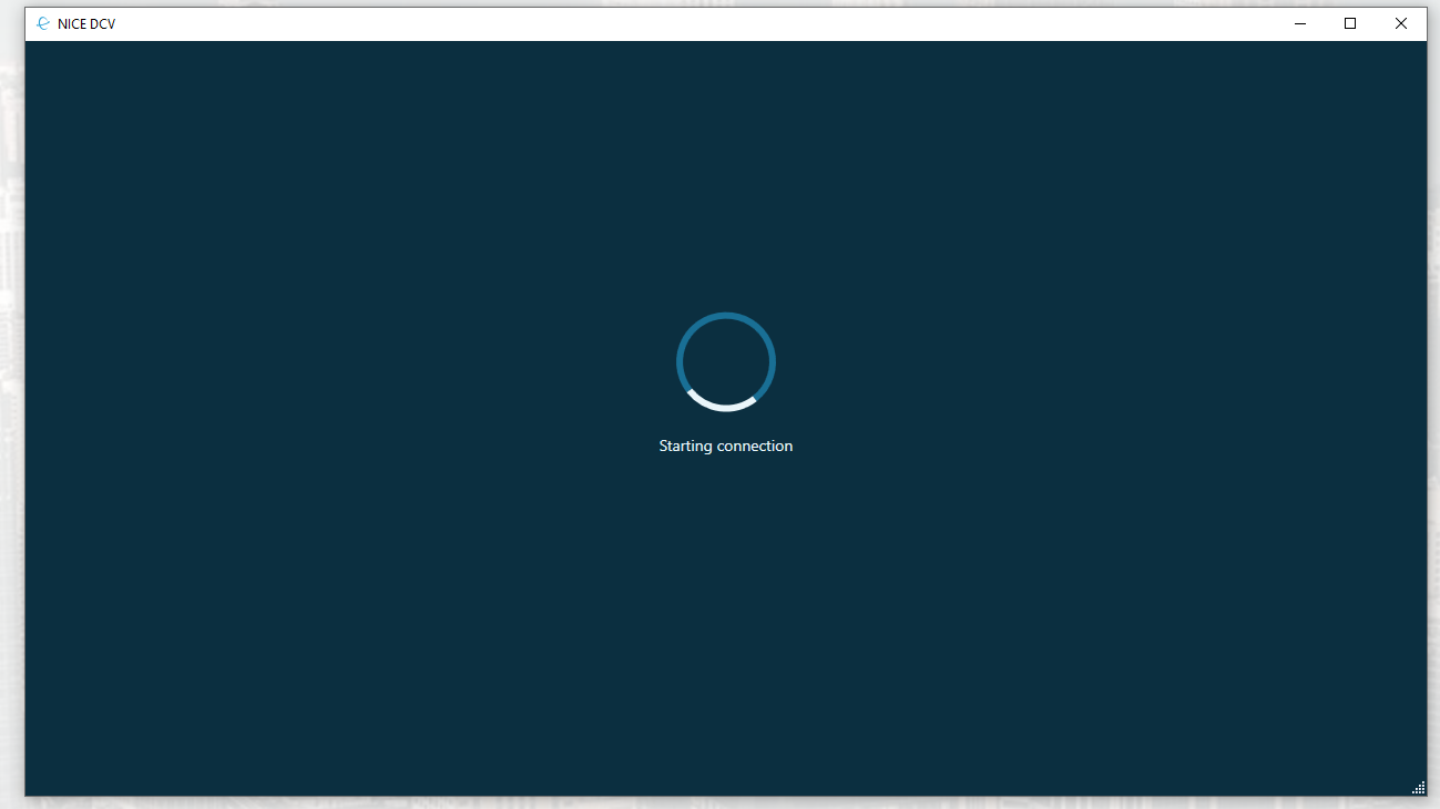 Nice DCV has launched connecting to your instance.